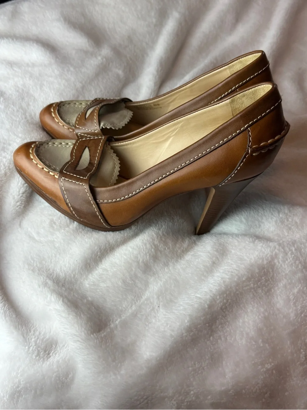 Cole Haan Nike Air Two-Tone Leather Loafer Pumps